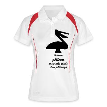 pelican grande gueule - Polo respirant Femme - blanc/marine - Devant