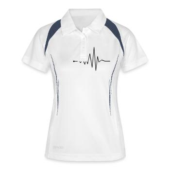 Music_symbol - Frauen Polo atmungsaktiv - Weiß/Navy - Vorne