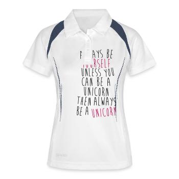 Always be a Unicorn - Polo respirant Femme - blanc/marine - Devant