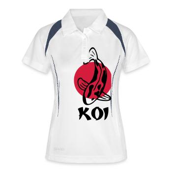 Koi - Frauen Polo atmungsaktiv - Weiß/Navy - Vorne