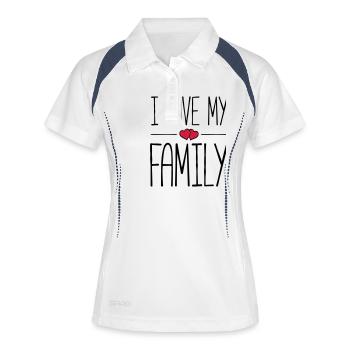 i love my family hearts - Frauen Polo atmungsaktiv - Weiß/Navy - Vorne