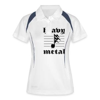 Heavy Metal autocollant Blitznote - Polo respirant Femme - blanc/marine - Devant