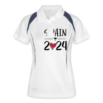 Spain heart 2024 - Frauen Polo atmungsaktiv - Weiß/Navy - Vorne