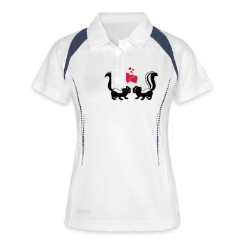 stinktiere in love - Frauen Polo atmungsaktiv - Weiß/Navy - Vorne