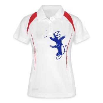 Le pingouin fou devient stupide a l’air stupide idiot - Polo respirant Femme - blanc/marine - Devant