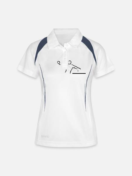 Table tennis rackets, table tennis - Women's Polo breathable - white/navy