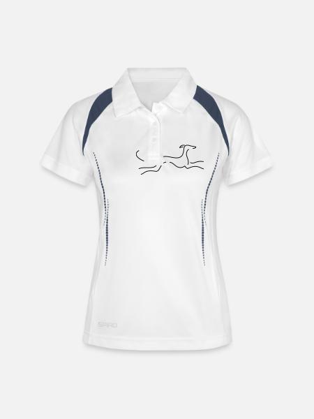 Galgo Español - Polo respirant Femme - blanc/marine