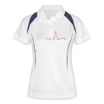 Cologne Puls Kölner Pulsschlag - Frauen Polo atmungsaktiv - Weiß/Navy - Vorne