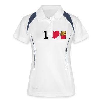 Pommes - Frauen Polo atmungsaktiv - Weiß/Navy - Vorne