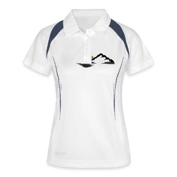 Berge Sonne Insel - Frauen Polo atmungsaktiv - Weiß/Navy - Vorne