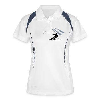 Ski - Frauen Polo atmungsaktiv - Weiß/Navy - Vorne