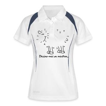 Dessine moi un mouton - petit prince - Polo respirant Femme - blanc/marine - Devant