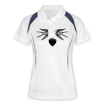 Schwalben Love - Frauen Polo atmungsaktiv - Weiß/Navy - Vorne