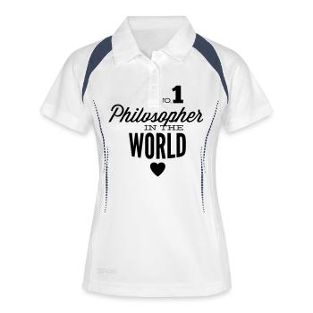 Meilleur philosophe du monde - Polo respirant Femme - blanc/marine - Devant