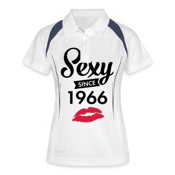 Sexy Since 1966 - Frauen Polo atmungsaktiv - Weiß/Navy - Vorne
