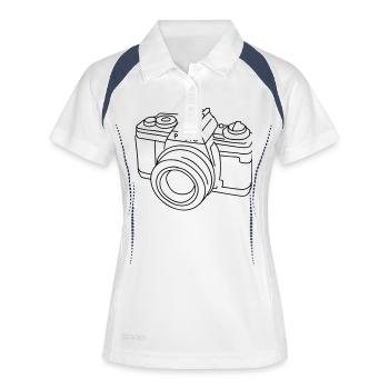Camera (SLR) - Women's Polo breathable - white/navy - Front