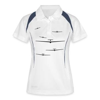 team gliding glider pilot - Women's Polo breathable - white/navy - Front