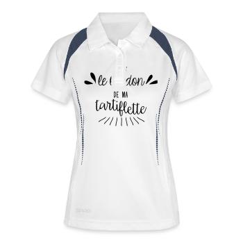 Tu es le lardon de ma tartiflette - Polo respirant Femme - blanc/marine - Devant