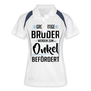 Großartige Brüder werden zum Onkel befördert - Frauen Polo atmungsaktiv - Weiß/Navy - Vorne