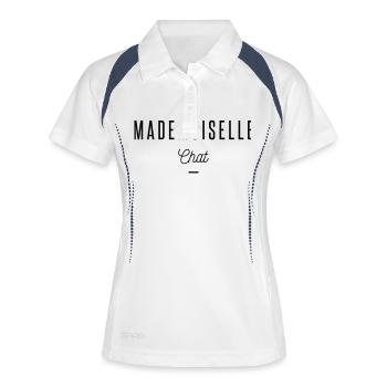 mademoiselle chat - Polo respirant Femme - blanc/marine - Devant