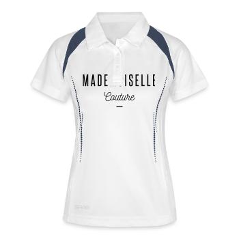 mademoiselle couture - Polo respirant Femme - blanc/marine - Devant