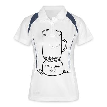 Mixer - Frauen Polo atmungsaktiv - Weiß/Navy - Vorne