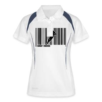 Barcode-Sport Rugby - Frauen Polo atmungsaktiv - Weiß/Navy - Vorne