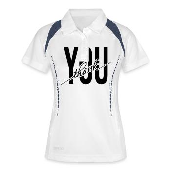 Thank You Danke Dankeschön Geschenk - Frauen Polo atmungsaktiv - Weiß/Navy - Vorne