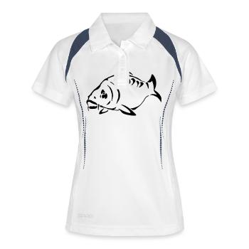 Carp Silhouette - Polo respirant Femme - blanc/marine - Devant