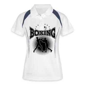 boxing - Frauen Polo atmungsaktiv - Weiß/Navy - Vorne