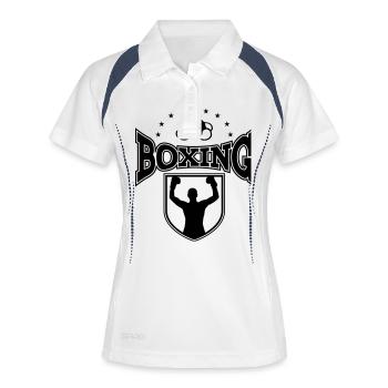 boxing - Frauen Polo atmungsaktiv - Weiß/Navy - Vorne