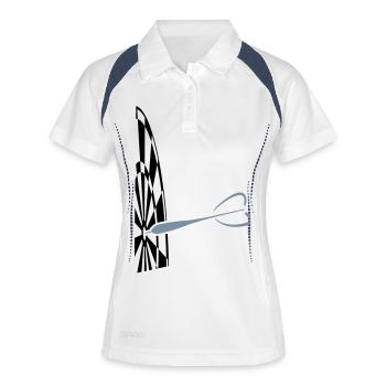 dart - Frauen Polo atmungsaktiv - Weiß/Navy - Vorne