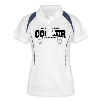 Cooler Typ - Frauen Polo atmungsaktiv - Weiß/Navy - Vorne
