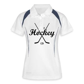 Ice Hockey - Frauen Polo atmungsaktiv - Weiß/Navy - Vorne