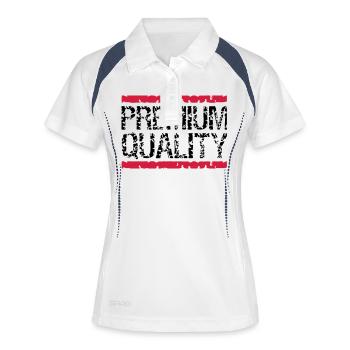 Cool Premium-Quality Logo-Design - Polo respirant Femme - blanc/marine - Devant