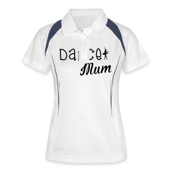Dance Mum - Frauen Polo atmungsaktiv - Weiß/Navy - Vorne