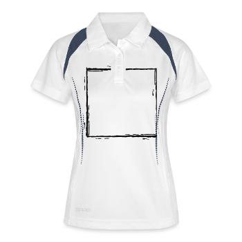 Lignes de trame de brosse - Polo respirant Femme - blanc/marine - Devant