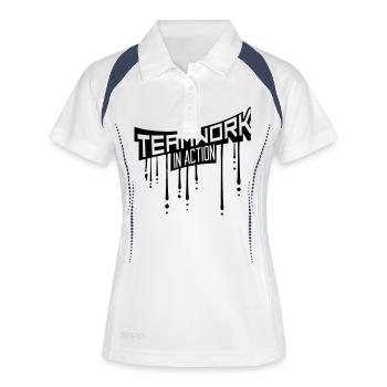 tropfen graffiti stempel crew teamwork cool design - Women's Polo breathable - white/navy - Front