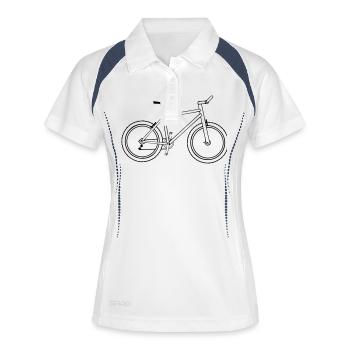 Vélo vélo de montagne - Polo respirant Femme - blanc/marine - Devant