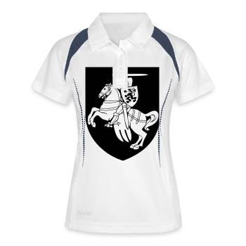Ritter mit Schild - Wappen - Frauen Polo atmungsaktiv - Weiß/Navy - Vorne