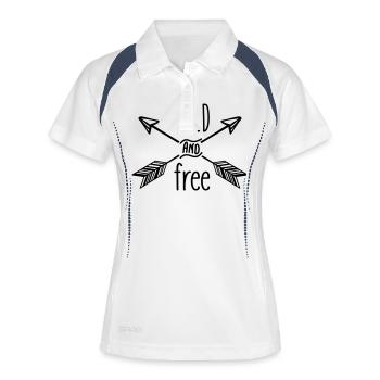 Wild and Free - Women's Polo breathable - white/navy - Front