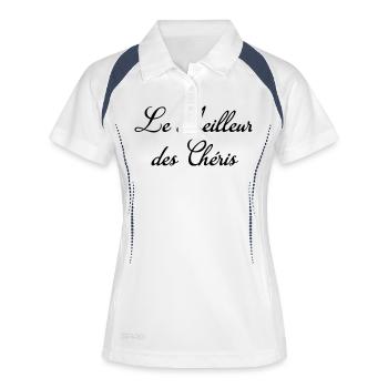 Liebe / Valentinstag / Love / Baby / Herz - Frauen Polo atmungsaktiv - Weiß/Navy - Vorne
