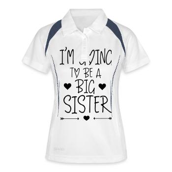 I'm going to e a big sister - Polo respirant Femme - blanc/marine - Devant