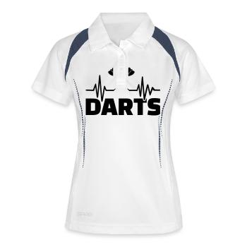 Jeu de fléchettes - Polo respirant Femme - blanc/marine - Devant