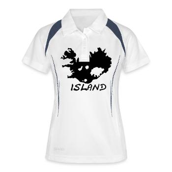 Island - Frauen Polo atmungsaktiv - Weiß/Navy - Vorne