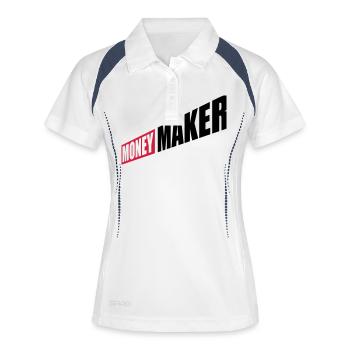 Entrepreneur Money Maker Logo - Polo respirant Femme - blanc/marine - Devant