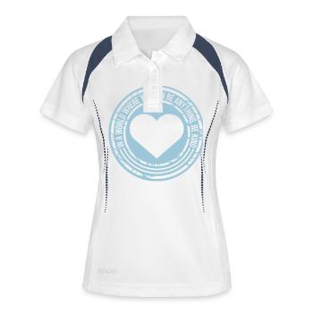 you can be kind - Frauen Polo atmungsaktiv - Weiß/Navy - Vorne