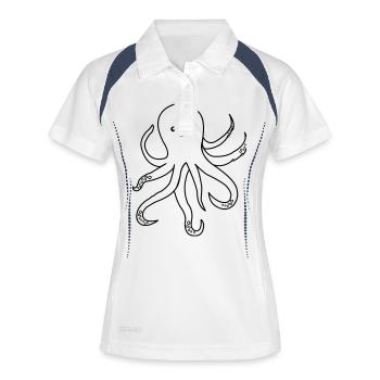 Pieuvre Pieuvre - Polo respirant Femme - blanc/marine - Devant