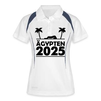 ägypten 2025 - Frauen Polo atmungsaktiv - Weiß/Navy - Vorne