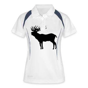 reh silhouette - Frauen Polo atmungsaktiv - Weiß/Navy - Vorne